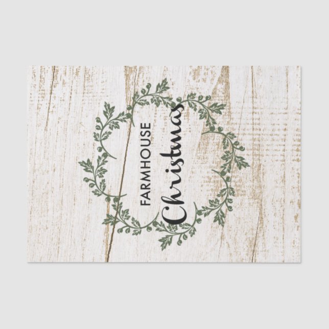 Papel De Seda Farmhouse Moderna Wreath Russo Wood (Frente )