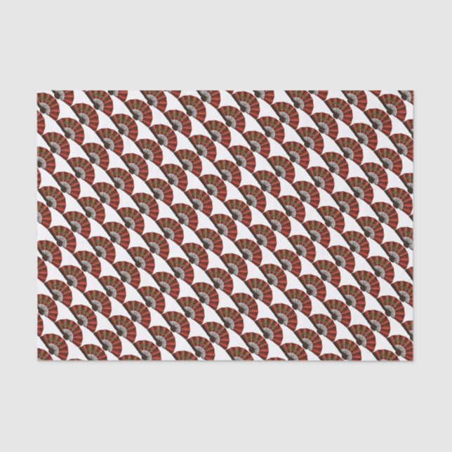 Papel De Seda Fãs antigos japoneses vermelhos (Frente )