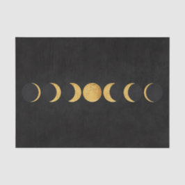 Papel De Seda Fase Dourada da lua: fundo texturizado preto