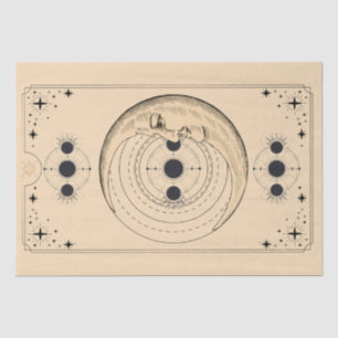 Papel De Seda Fases da lua nuvens de cartas tarot angustiadas