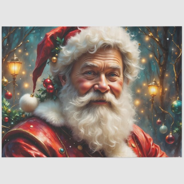 Papel De Seda Father Christmas at the Lamplight Lane Decoupage  (Frente )