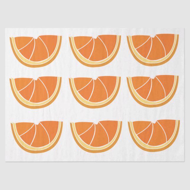 Papel De Seda Fatia de Fruta Laranja (Frente )