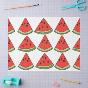 Papel De Seda Fatia de Melancia Vermelha