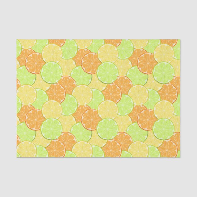 Papel De Seda Fatias de laranja, limão, limão (Frente )