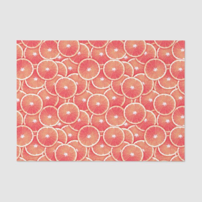 Papel De Seda Fatias de toranja rosa (Frente )