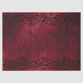 Papel De Seda Faux Black Lace em Red Decoupage