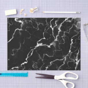 Papel De Seda Faux Black Marble Textura