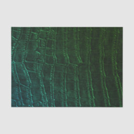 Papel De Seda Faux Green Alligator Leather Impressão Textura Ani