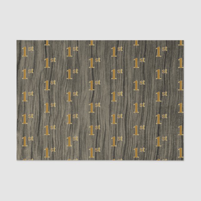 Papel De Seda Faux Wood, Faux Dourado 1rua (Primeiro) Evento (Frente )