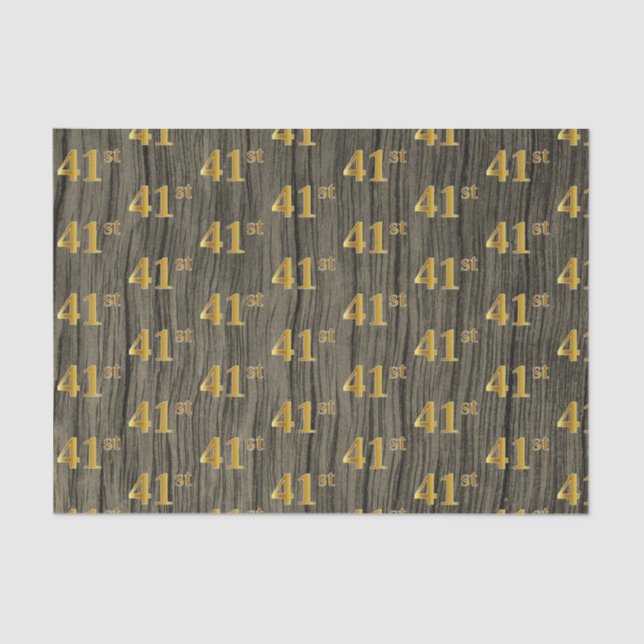 Papel De Seda Faux Wood, Faux Dourado 41ruas (Quarenta-Primeira) (Frente )