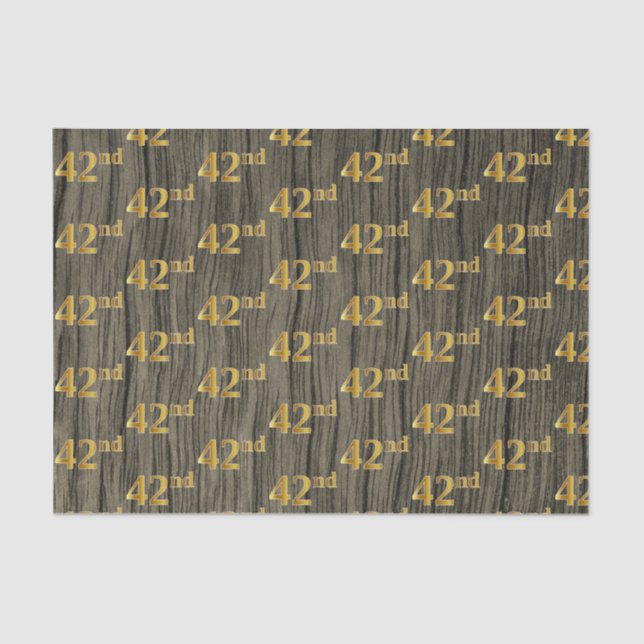 Papel De Seda Faux Wood, Faux Dourado 42º (quarenta e segundos)  (Frente )