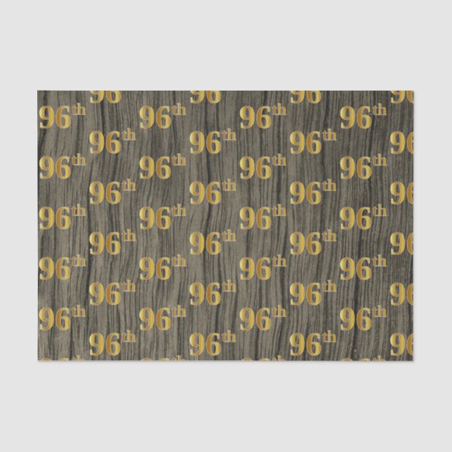 Papel De Seda Faux Wood, Faux Dourado 96º (99º-Sexto) Evento (Frente )