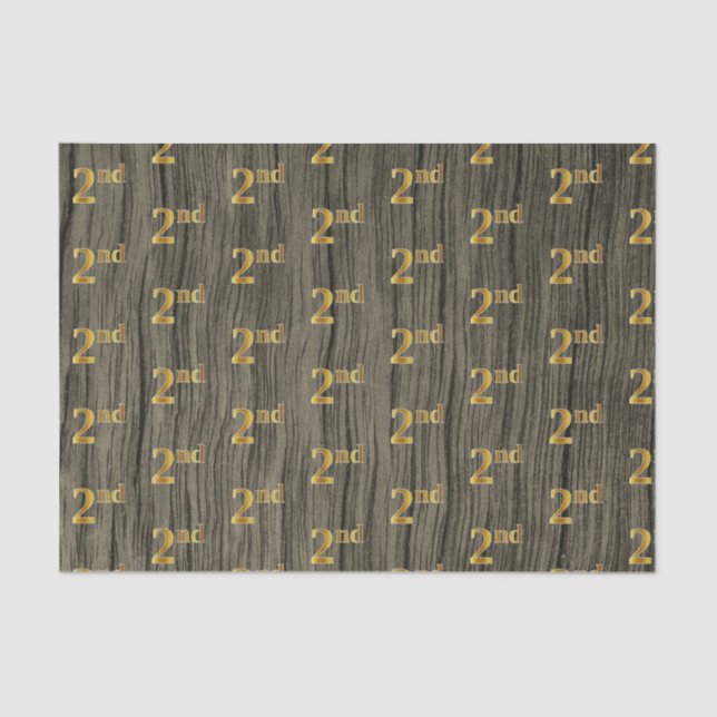 Papel De Seda Faux Wood, Faux Dourado segundo (Segundo Evento) (Frente )