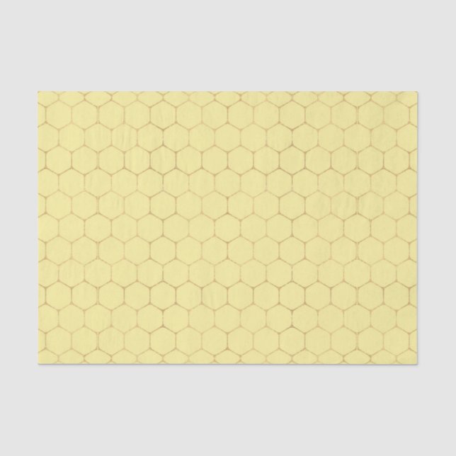 Papel De Seda Favo de mel (Design 53 Série Amarelo/Laranja) (Frente )