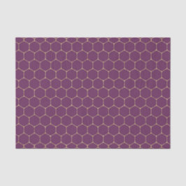 Papel De Seda Favo de Mel Roxo e Dourado (Design 15 Série Roxa)
