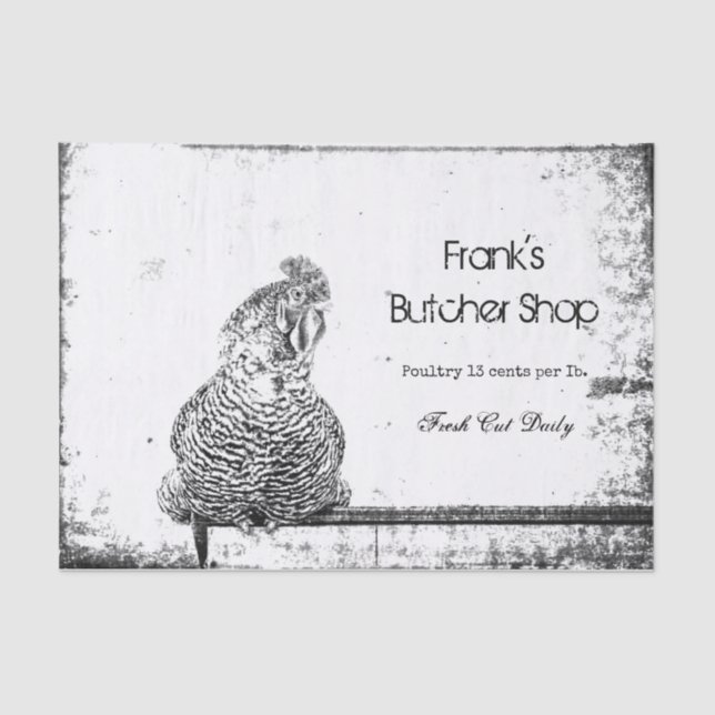 Papel De Seda Fazenda de galhardetes Textura Branca em Preto (Frente )