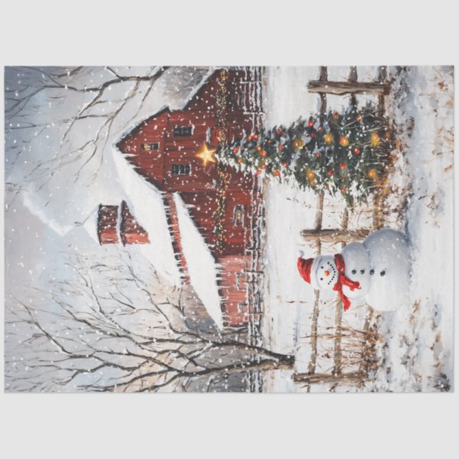 Papel De Seda Fazenda do boneco de neve (Frente )