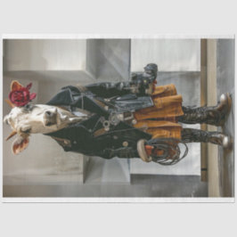 Papel De Seda Fazenda Vaca Vestida Em Decoupage