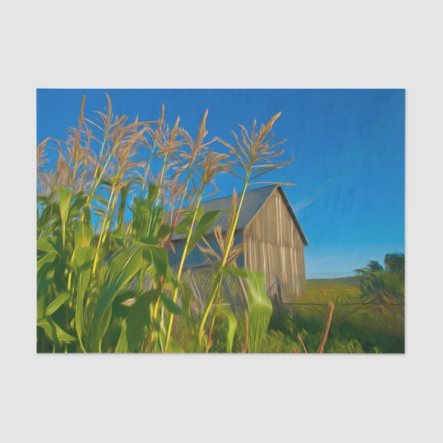 Papel De Seda Fazenda Verde Azul do Velho Barno Russo do País (Frente )