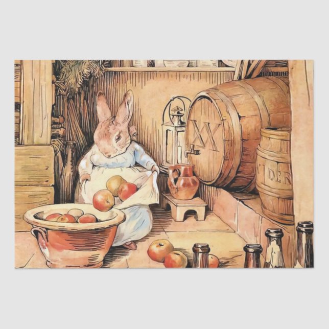 Papel De Seda "Fazer Apple Cider" por Beatrix Potter (Frente )