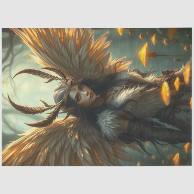 Papel De Seda Feathered Fairy Fantasy (Frente )