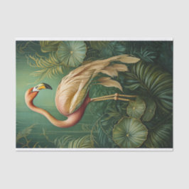 Papel De Seda Feathery Flamingo Blush, Botânico Mudado
