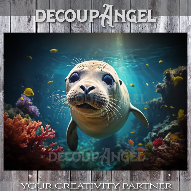 Papel De Seda Fecho do Foco de Bebê Gelado - Decoupage - (Criador carregado)