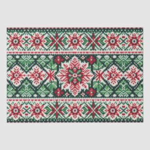 Papel De Seda Feira de Natal/Inverno vermelha e verde