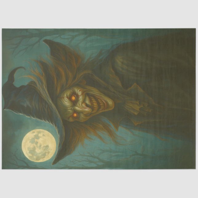 Papel De Seda Feiticeira Mau de Assombrando no Dia das Bruxas Co (Frente )