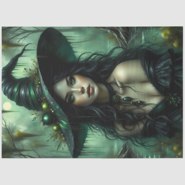 Papel De Seda Feiticeira Swamp Encantada na Floresta Emerald Fan (Frente )