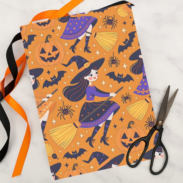 Papel De Seda Feiticeiras e Jack-o-Lanternas no Halloween (Criador carregado)