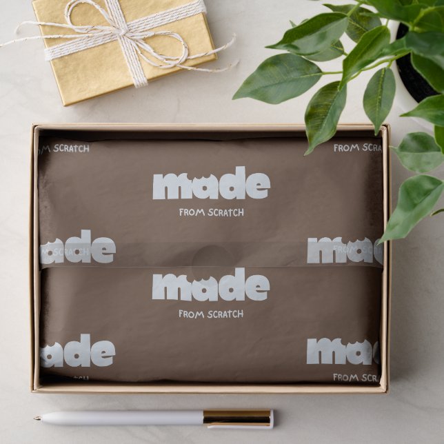 Papel De Seda Feito à Mão | Padarias Rústicas Brown Divertidas (Presente)