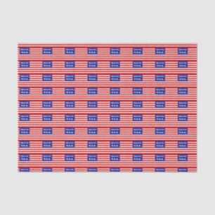 Papel De Seda Feito Nos Estados Unidos, Em Branco Vermelho E Ban