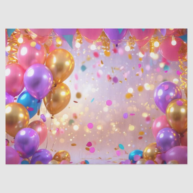 Papel De Seda Felicidade de Balão de Festa (Frente )