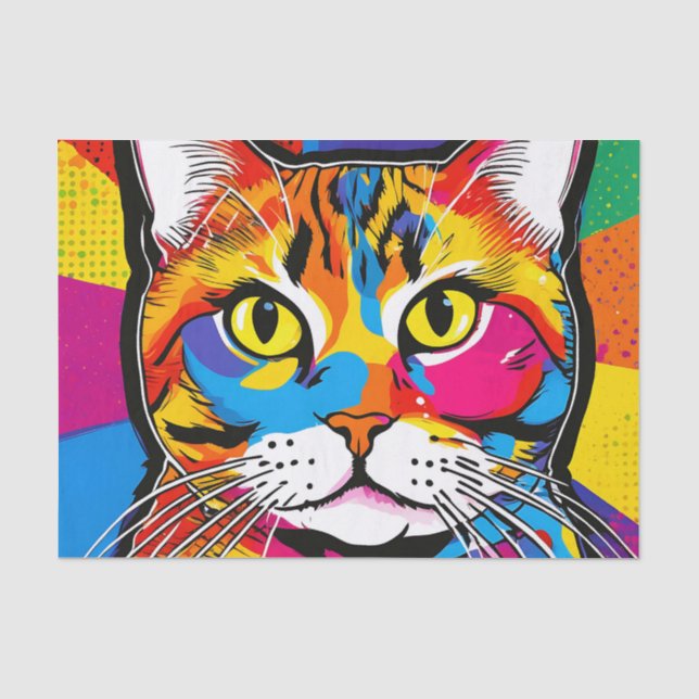 Papel De Seda Feline Pop Art British Shorthair (Frente )