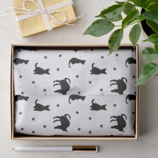 Papel De Seda Felinos negros e estrelas