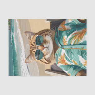 Papel De Seda Felix Kicking Back, Maine Coon na Praia