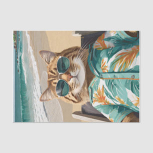 Papel De Seda Felix Relaxando, Maine Coon na Praia