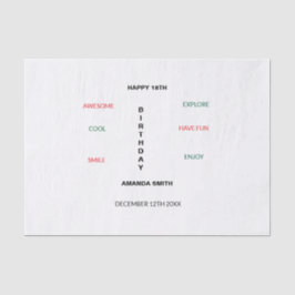 Papel De Seda Feliz 18º Aniversário, Fofo e Incrível