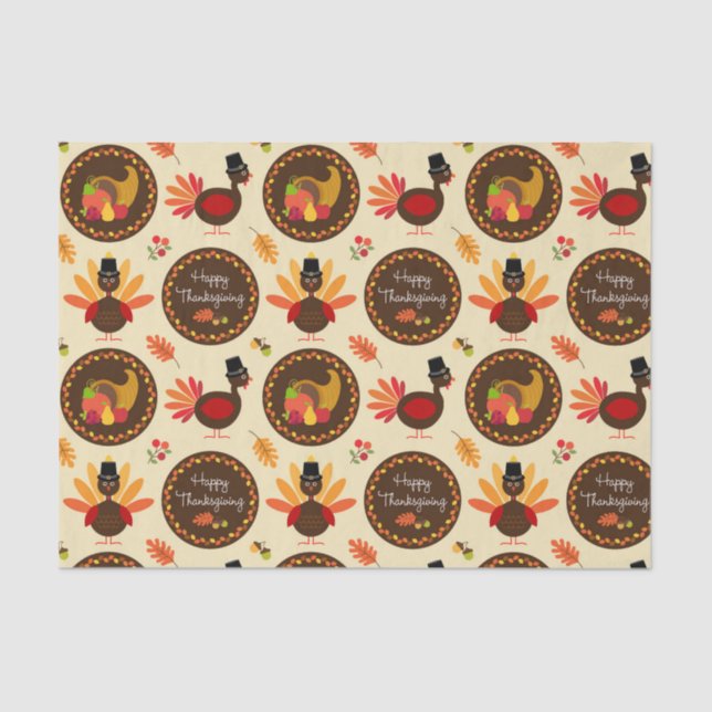 Papel De Seda Feliz Ação de Graças (Frente )