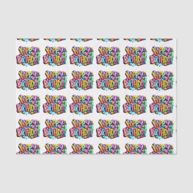 Papel De Seda feliz aniversário, bailes felizes engraçado (Frente )