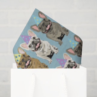 Papel De Seda Feliz Aniversário! Bulldogs Franceses