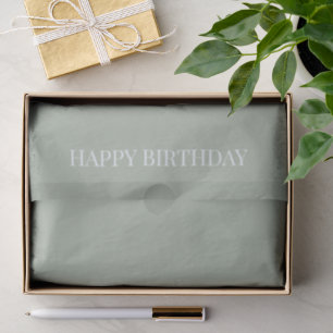 Papel De Seda 'Feliz Aniversário' Calmante Verde Salgueiro Suave