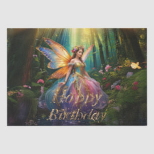 Papel De Seda Feliz Aniversário da Floresta Encantada Magna