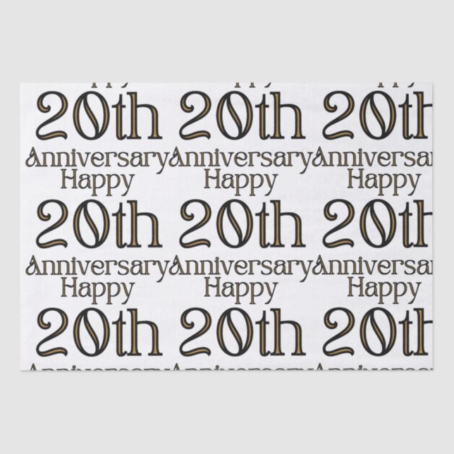 Papel De Seda Feliz aniversário de 20 (Frente )
