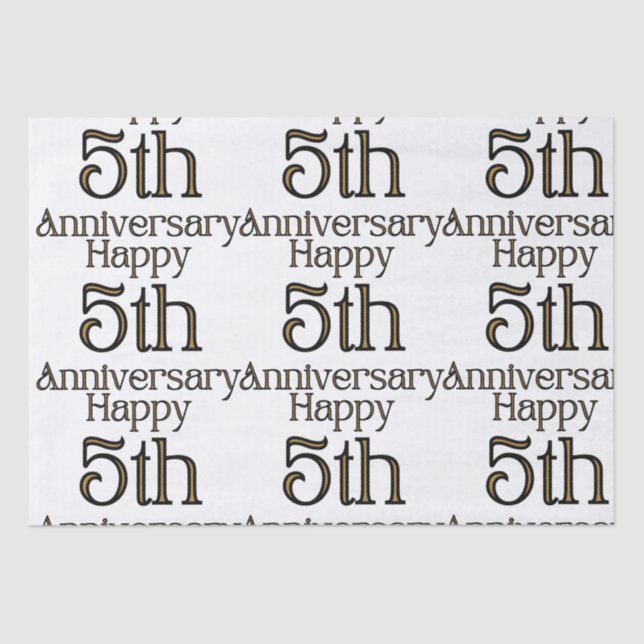 Papel De Seda Feliz aniversário de 5 (Frente )