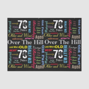 Papel De Seda feliz aniversario do 70 em um estilo dos grafites