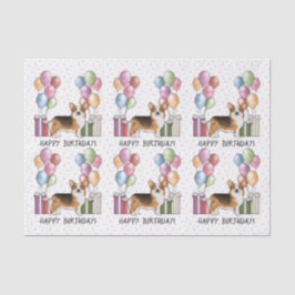 Papel De Seda Feliz Aniversário do Tribo Vermelho Pembroke Welsh