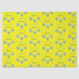 Papel De Seda Feliz aniversário, gatinhos azuis, amarelos