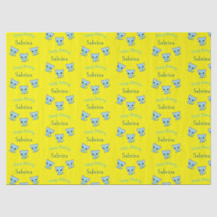 Papel De Seda Feliz aniversário, gatinhos azuis, amarelos
